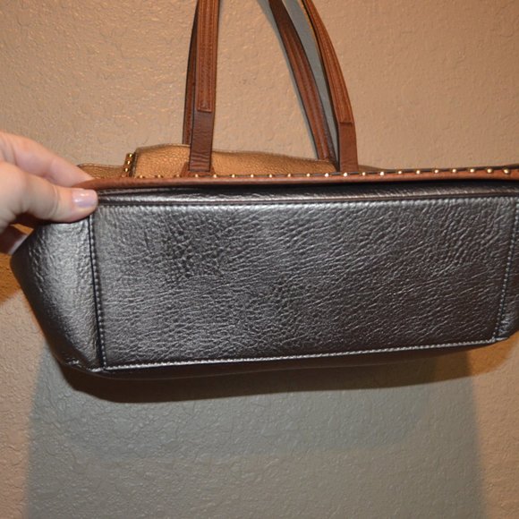 Treska Silver & Brown Studded Shoulder Bag - NWOT - Picture 7 of 16